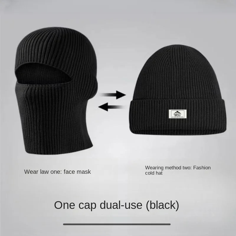 2-in-1 Knit Beanie Balaclava - Full Face Ski Hat - photo 4