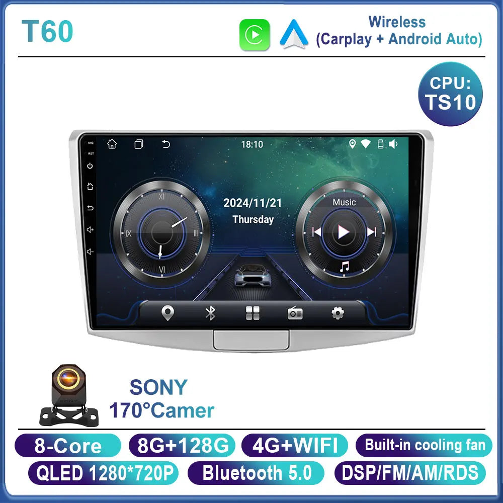 Car Stereo with Apple CarPlay & Android Auto, Compatible with VW Passat B6 B7 & CC (2007-2016)