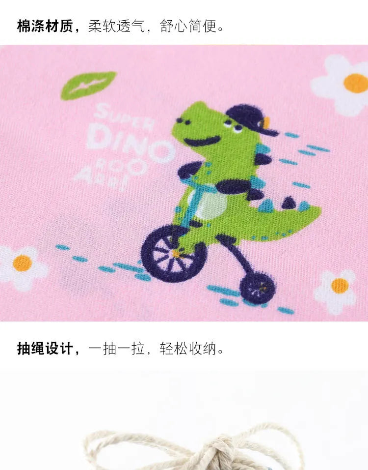 Cute Cotton Travel Storage Bag Drawstring Bag Dustproof Clothes Socks Cosmetic Packaging Organizer Drawstring Pocket