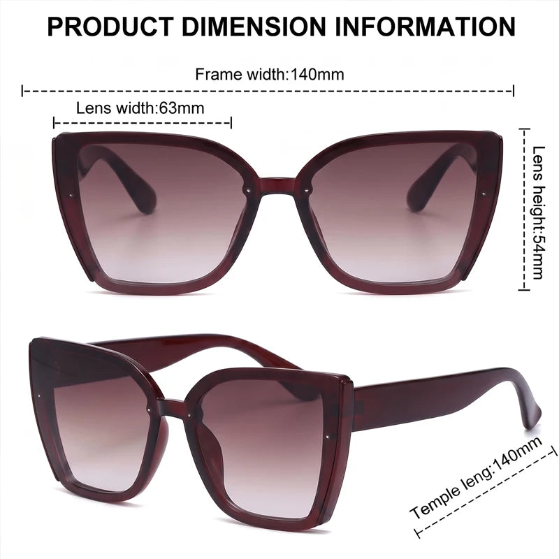Oversized Cat Eye Sunglasses for Women — Big Frame Retro UV