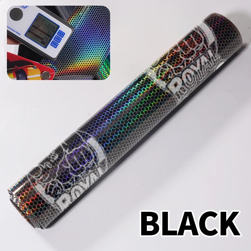 Car Motorcycle Vinyl Wrap Foil Laser Honeycomb Headlights Taillight Tint Film Modify color changing stickers Car styling