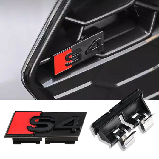1pc ABS Car Styling Grill Front Hood Badge Grille Emblem Buckle Decoration For Audi S3 S4 S5 S6 S7 Logo Sticker Auto Accessories