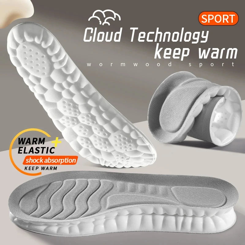 4D Cloud Sports Insoles – Shock Absorbing, Breathable PU Shoe Inserts
