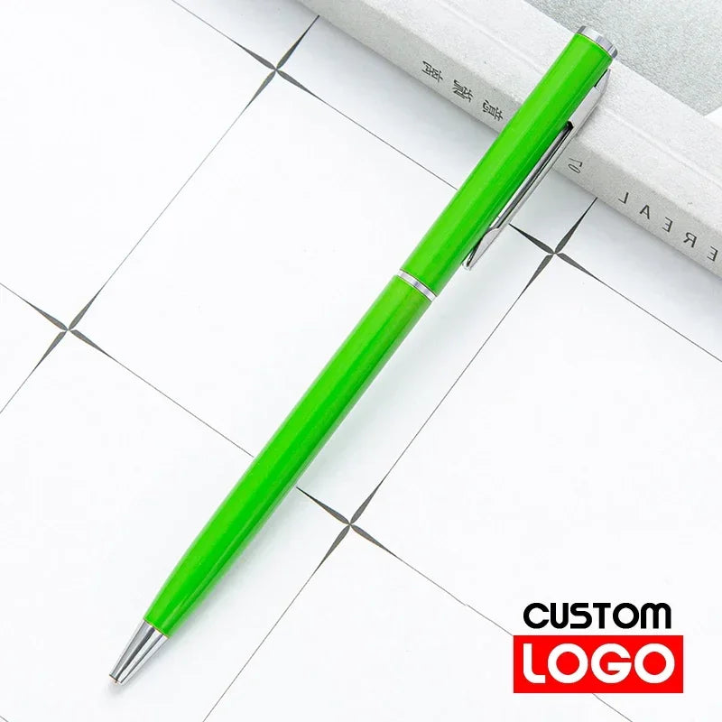 50 Pcs Metal Ballpoint Pen Rose Gold Pen Custom Logo School Office Supplies Stationery Business Gift Lettering Engraved Name