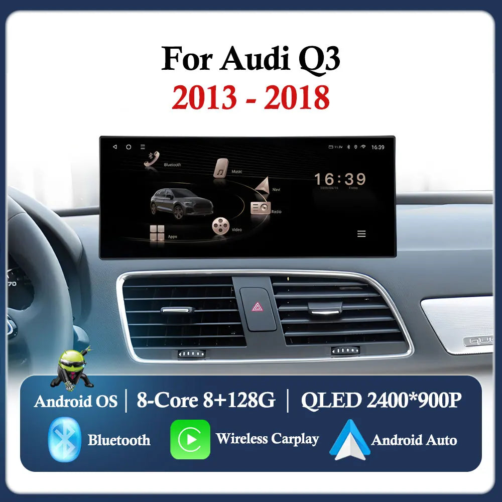Car Stereo with Apple CarPlay & Android Auto, Compatible with Audi Q3 (2013-2018)