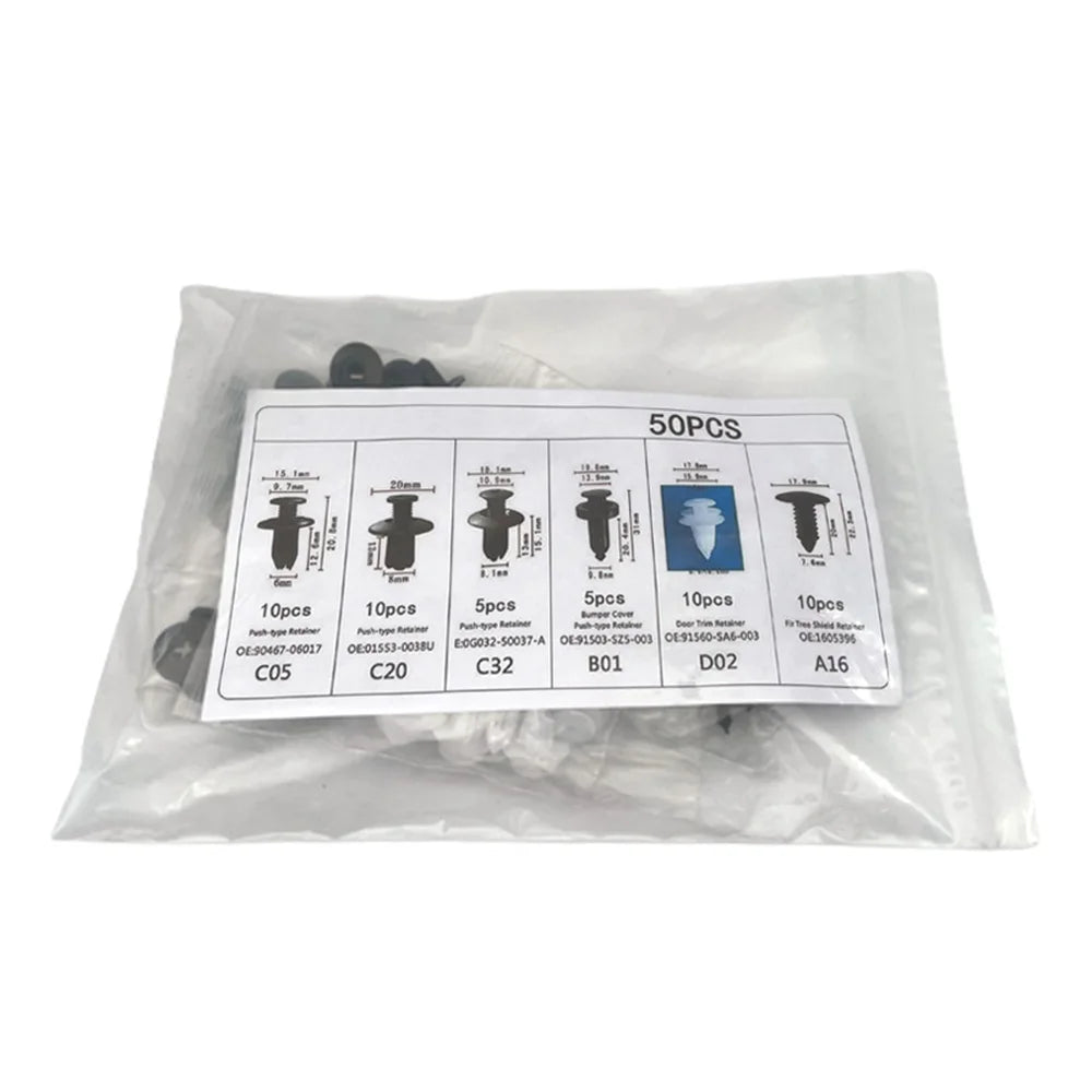 6 Size Auto Fastener Clips Vehicle Retainer Rivet Door Fender for Auto Body Bumper Push Rivet Clips