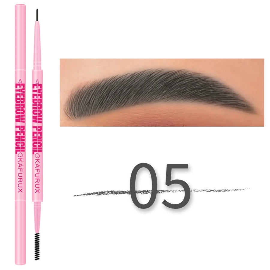 1pcs Ultra-fine Double headed Rotable Eyebrow Pen with Brush Eye Makeup Waterproof Wild Eyebrow Pencil Cosmetic Eyebrow Brush