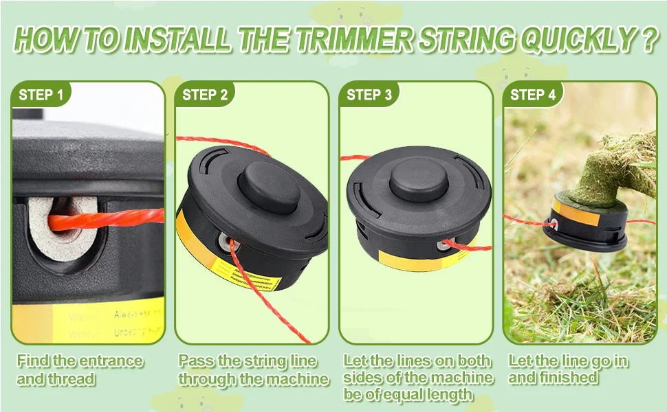 TSES 2.0~4.0mm Twisted Trimmer Line Heavy Duty Weed Whacker Line Weed Eater Line Strimmer Line for Lawn, Garden