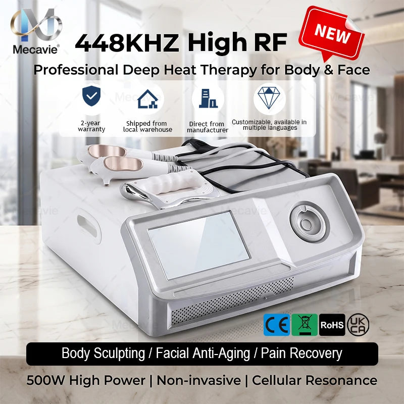 448KHz RF Slimming Machine 500W High Power Body Contouring Cellulite Reduction Skin Tightening Facial Rejuvenation
