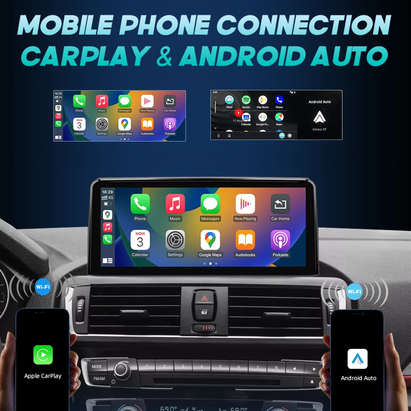 CarPlay Screen For BMW 1 2 3 4 Series F20 F21 F30 F31 F32 F33 F34 Car Multimedia Player Wireless Carplay Android Auto
