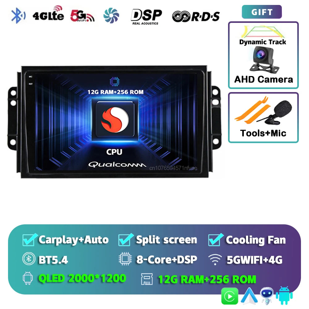 Car Stereo with Apple CarPlay & Android Auto, Compatible with Chery Tiggo 3 3X & Tiggo 2 (2016-2020)