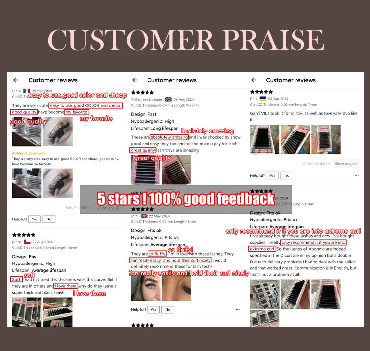 Abonnie Cashmere Easy Fan Lashes Eyelash Extensions Mega Volume Fans All Size Eyelashes Supplies for Eye Beauty