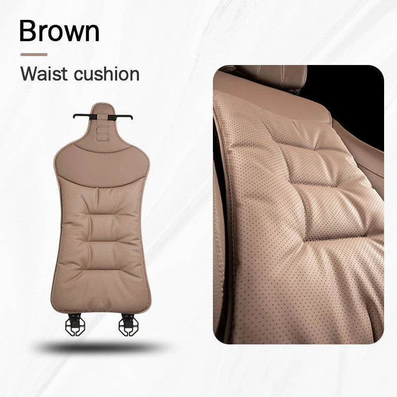 Universal Car Seat Cover – Leather Waist Cushion & Seat Protection Pad for All Seasons