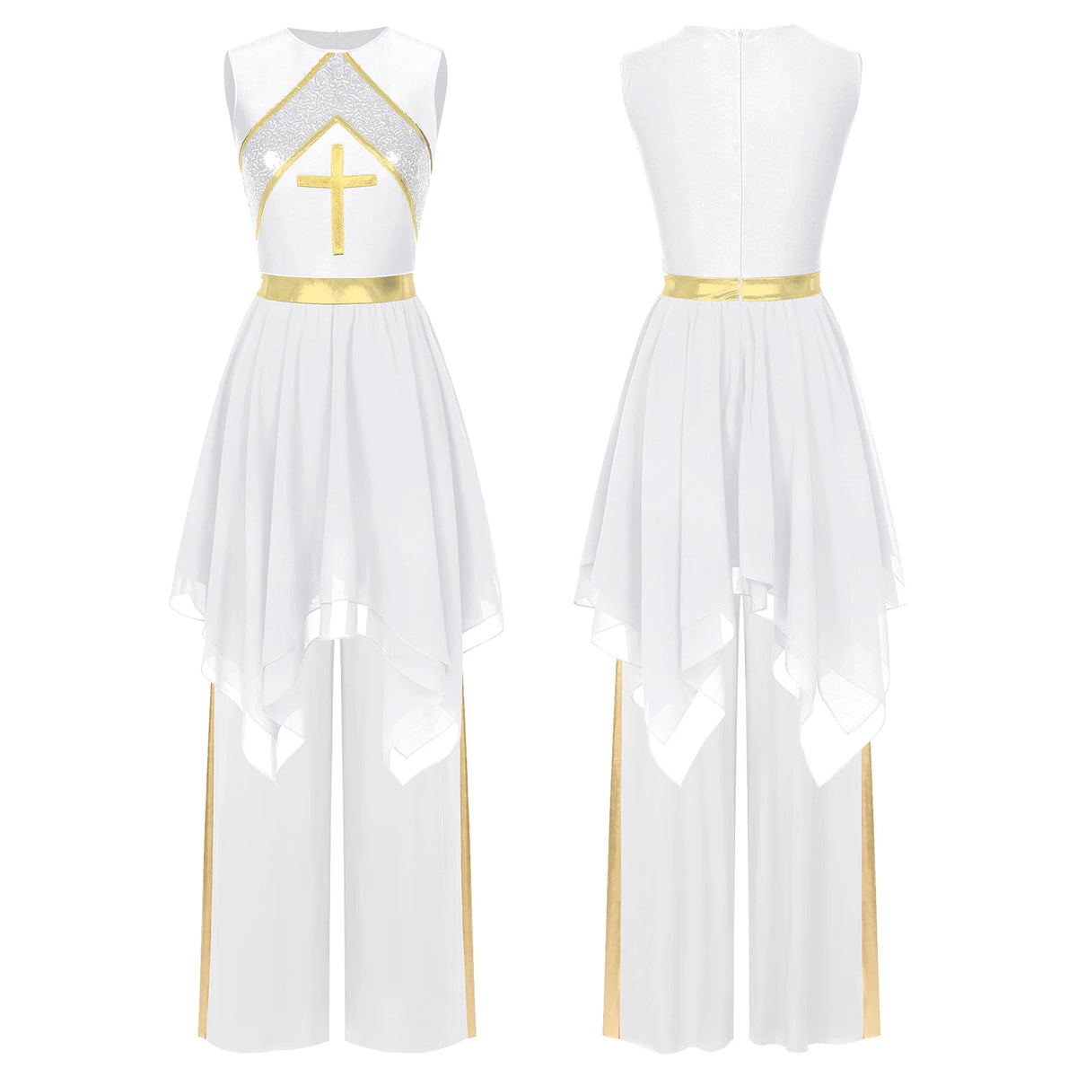 Women's lyrical mesh dress with pants set