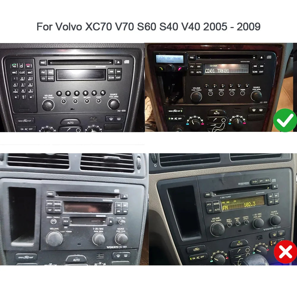 8" Car Stereo with Apple CarPlay & Android Auto, Compatible with Volvo XC70 V70 S60 S40 & V40
