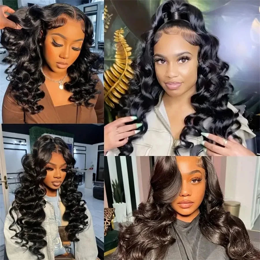 Brazilian Raw 12A Loose Wave Human Hair Bundles 100% Unprocessed Double Weft Weave Hair Extensions #1B 1/2/3/4 Body Wave Bundles