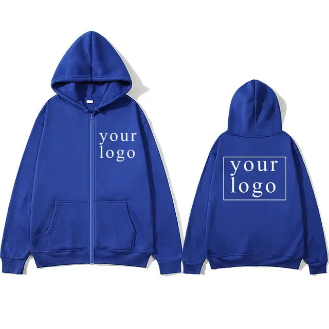 Custom Print Zip-Up Hoodie, Add Your Own Photo or Logo