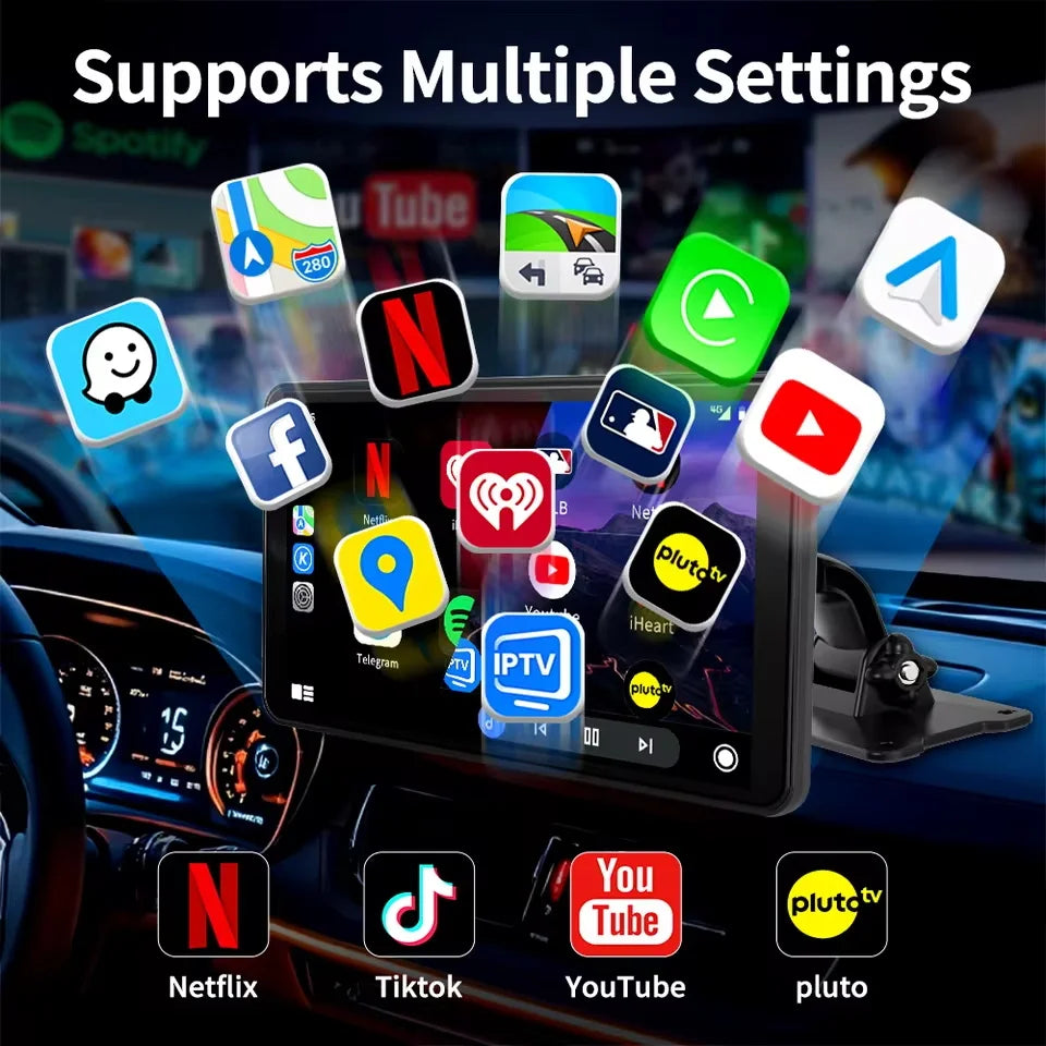 7" Universal Car Stereo with Apple CarPlay & Android Auto (with Rear Camera)