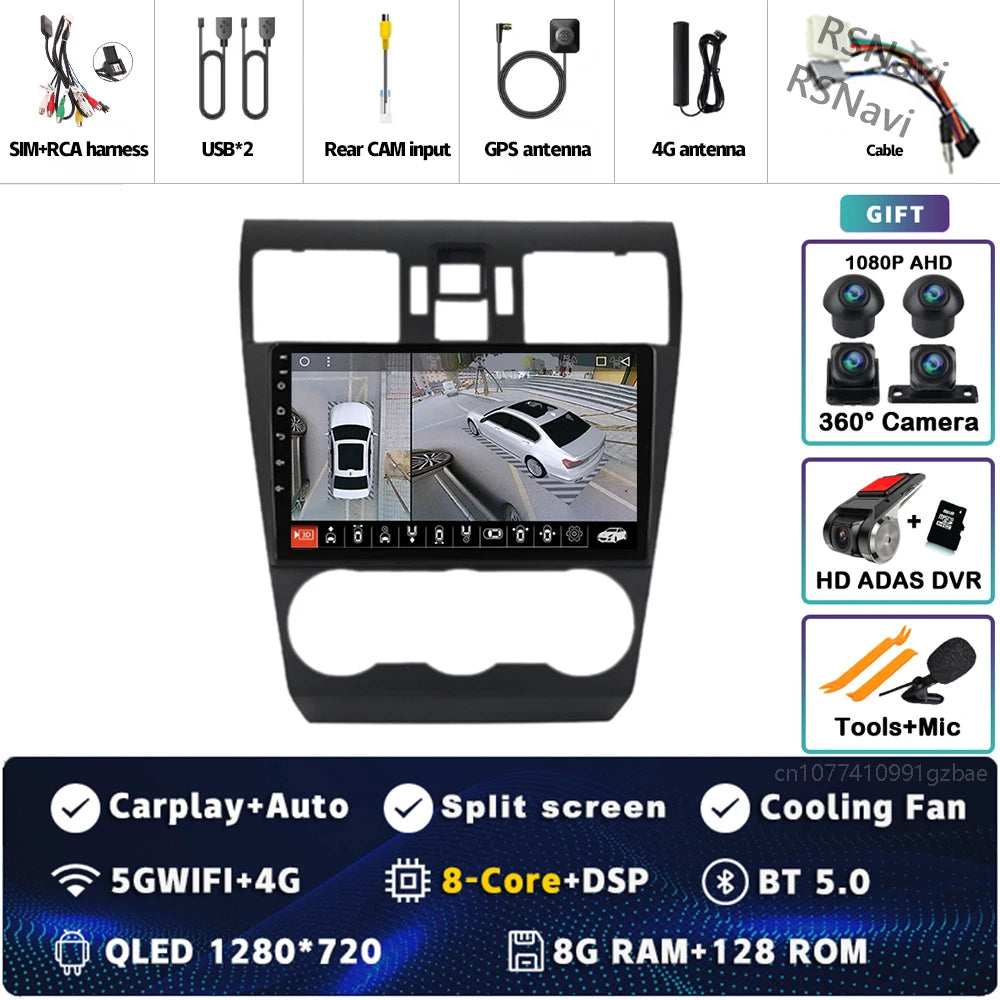 Android 16 For Subaru Forester WRX XV 2012 - 2018 2K QLED Stereo Car Radio Multimedia Video Player GPS 4G CarPlay