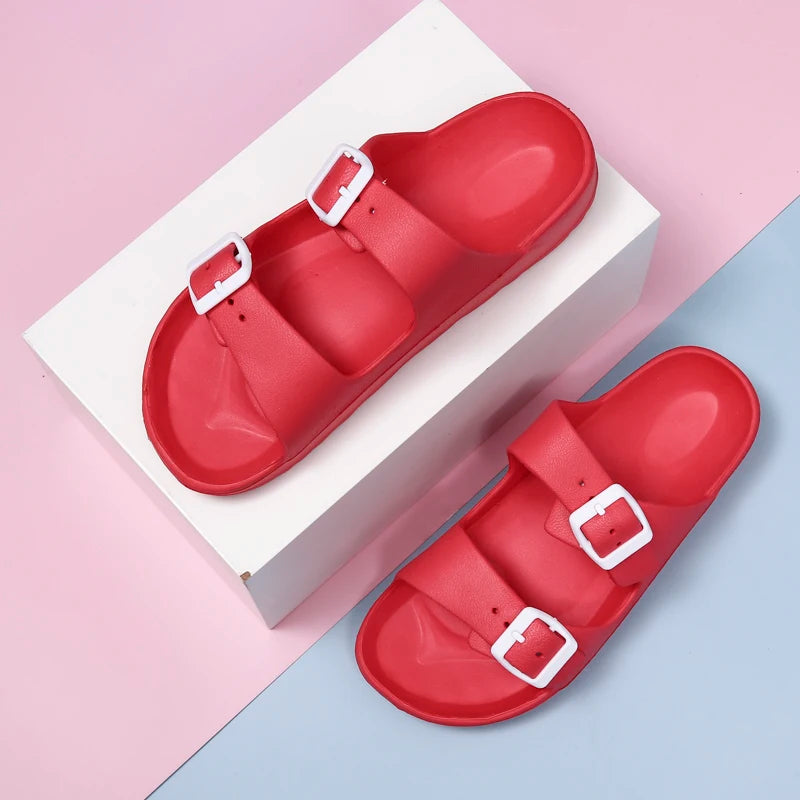 Lightweight adjustable EVA sandals with dual straps for couples. Ideal for outdoor & indoor use.