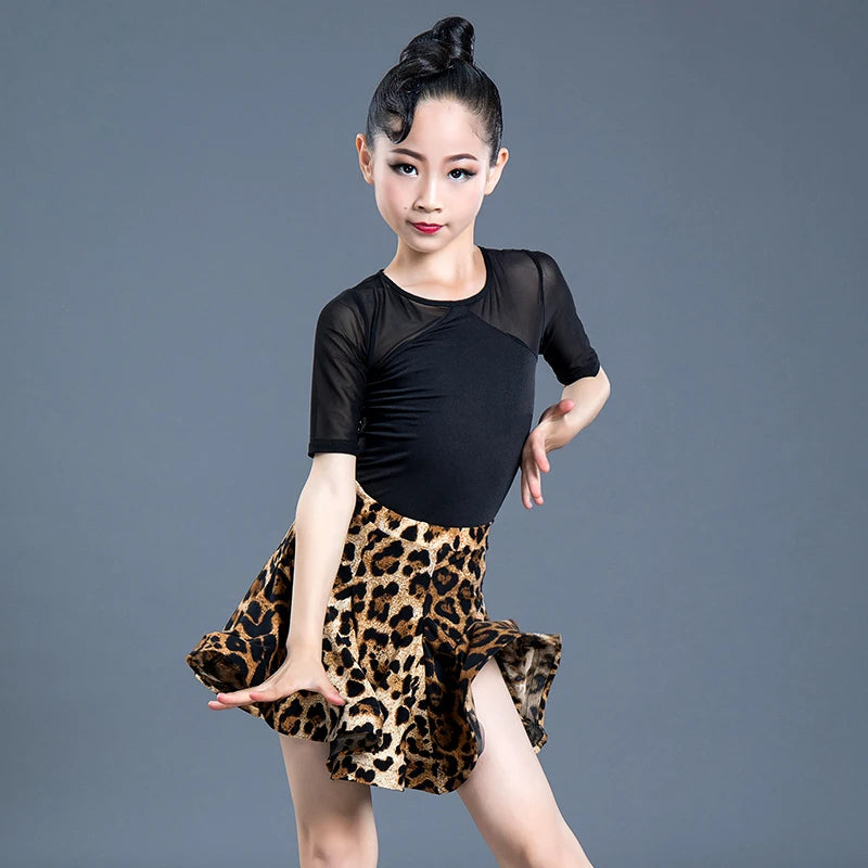 Girls short-sleeve Latin competition dress