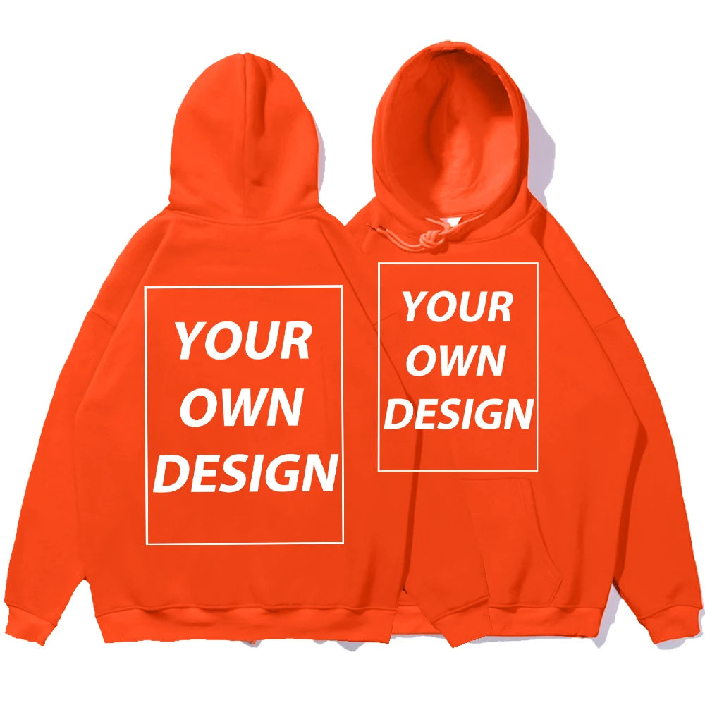 Custom Print Pullover Hoodie, Personalized Sweatshirt