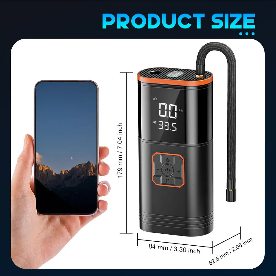 BELIBUY Portable Air Compressor 150 PSI Car Tyre Inflator Dual-Cylinder Design for All Vehicles Outdoor Tyre Emergency Use