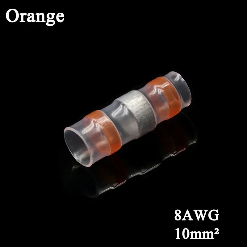 10 ~ 500pcs Solder Seal  Wire Connectors Kit Heat Shrink Butt Crimp Terminals Waterproof Electrical Cable Splice Connector