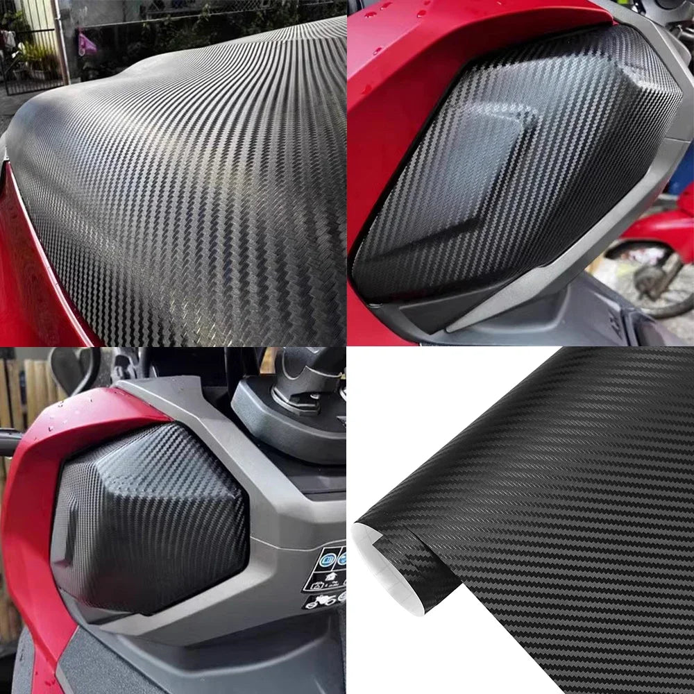 3D Carbon Fiber Black Vinyl Wrap Car Motorcycle Adhesive Vinyl Body Wrapping Film PVC Styling Auto Decal Car Accessories