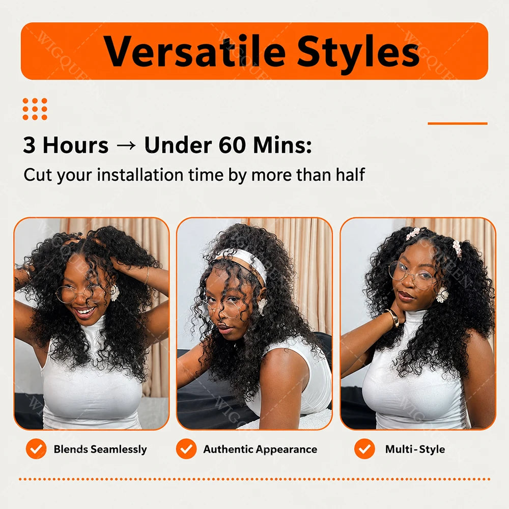 15A Small Spirals Curly Miracle Knots Feather Crochet Human Hair For Boho Braiding Invisible Knot PreSeparated Knotless Kinky Curly Crochet Human Hair Extensions Reusable Pre looped Natural Black Crochet Bundles With String B