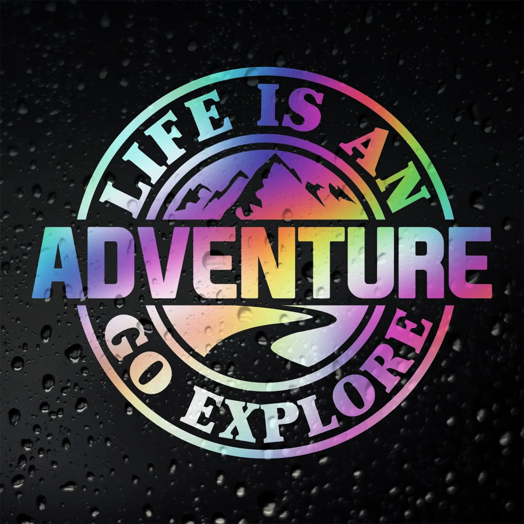 Life Is An Adventure Car window glass sticker camping RV off-road adventure motorcycle personalized latte art decorative sticker