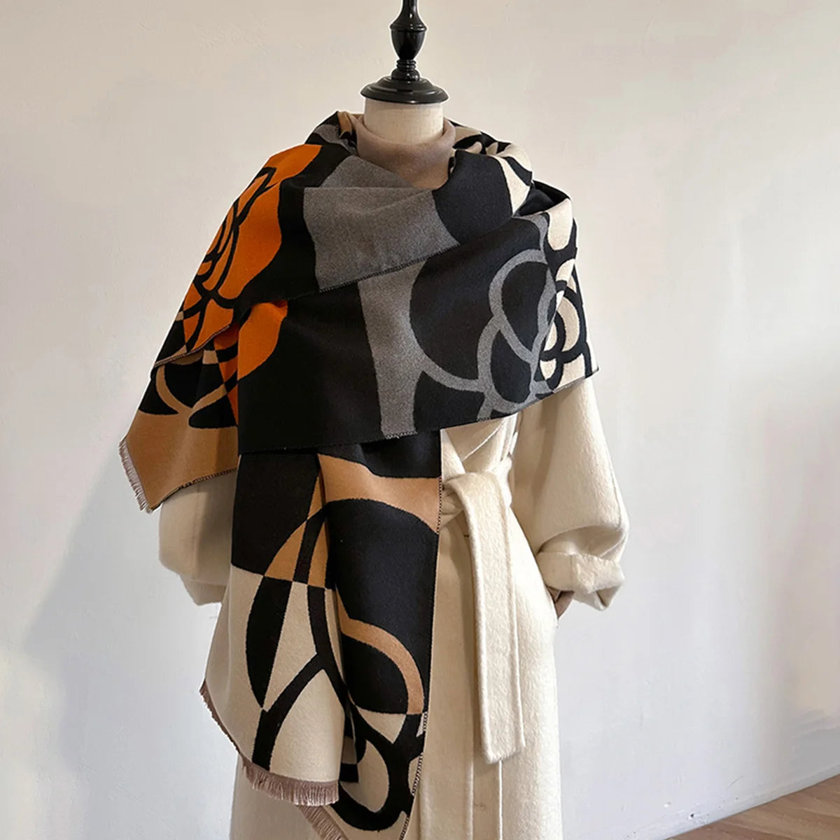 Women's Thick Blanket Stole - Cashmere-Feel Pashmina Winter Wrap