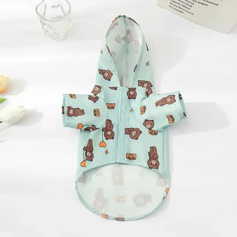 Waterproof Dog Raincoat with Hood - Short Sleeve Summer Coat – photo 3