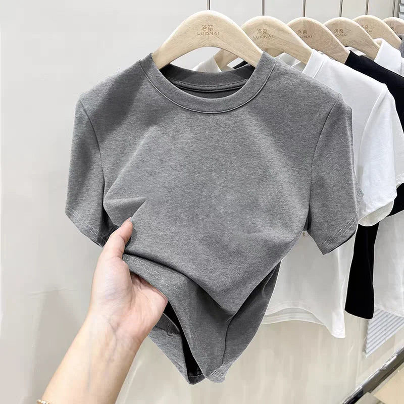 Women's plain cotton t-shirt - view 14