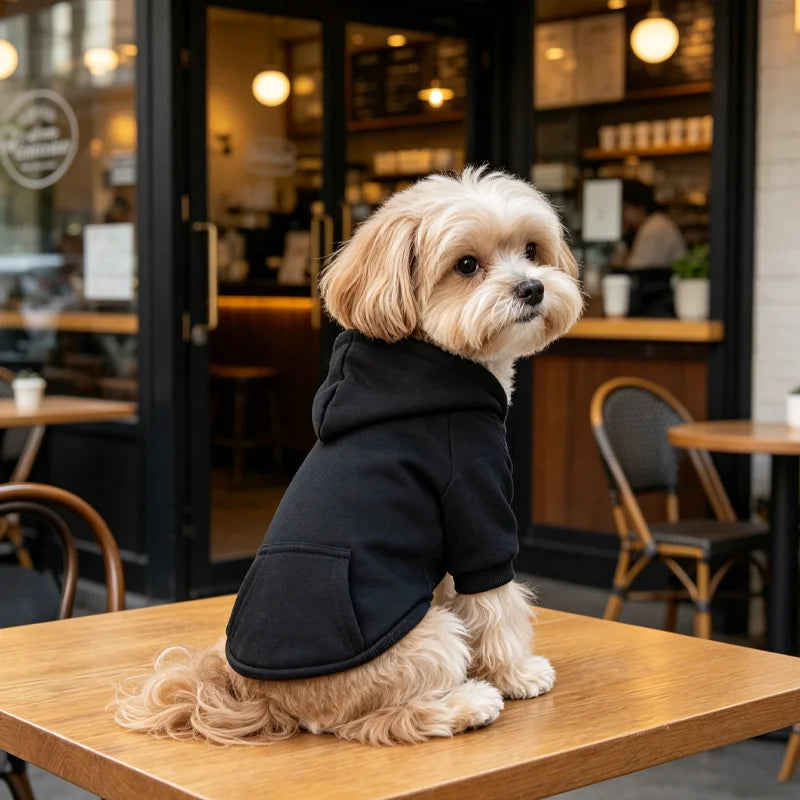 Solid Color Dog Hoodie with Pocket - Sporty Pullover – photo 8