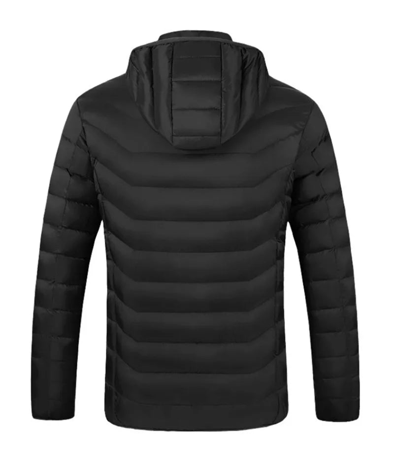 Men's Heated Hooded Winter Jacket, 21 Heating Zones