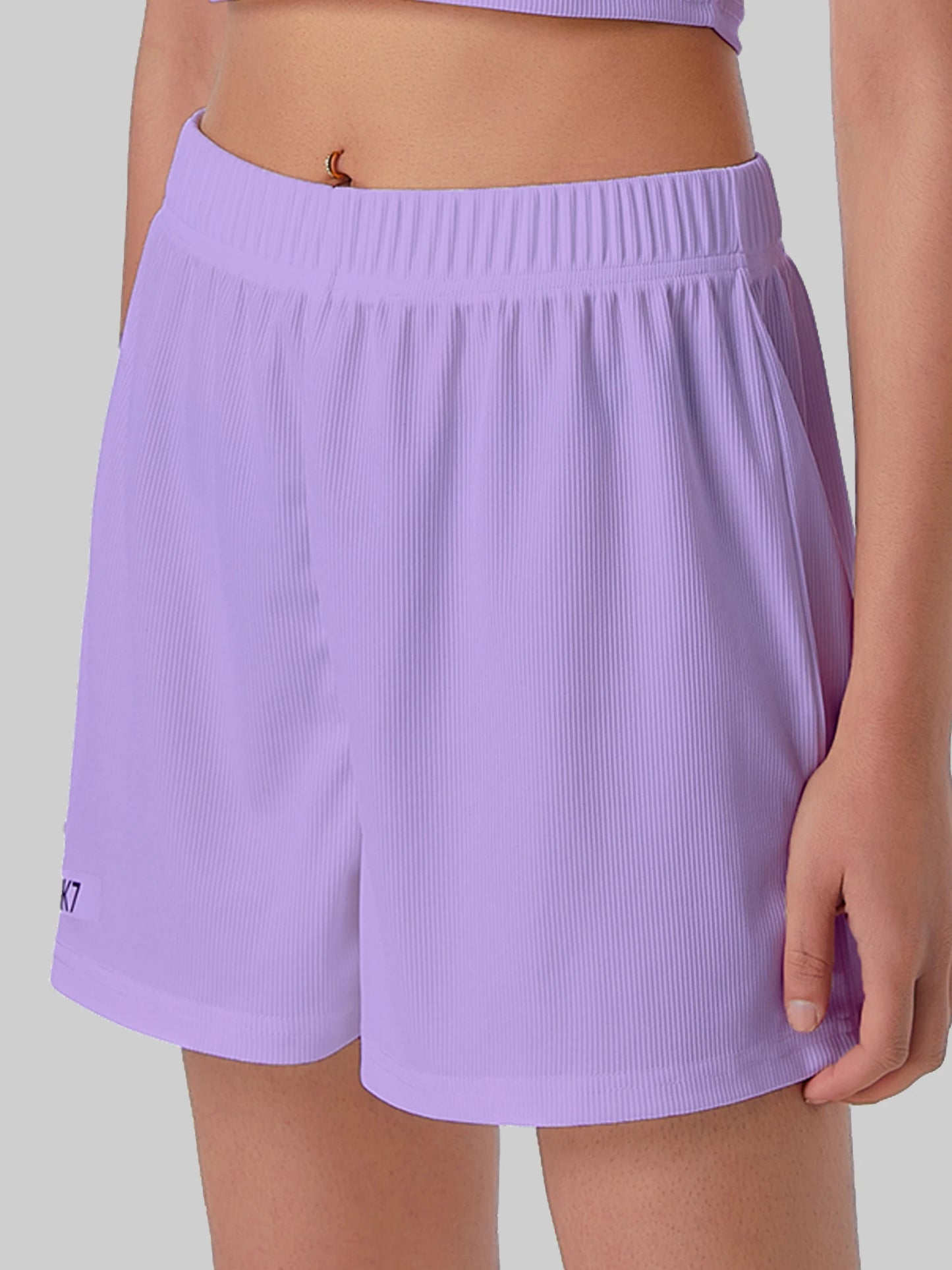 Casual Shorts Women 2026 New Summer Simple Comfortable Elastic Waist Cool Breathable Solid Color Casual Sports Five Quarter Pant