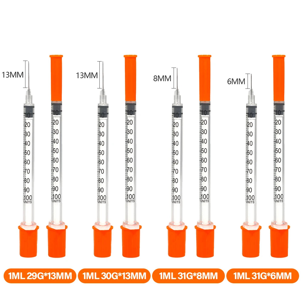 30PACK 0.3ml 0.5ml 1ml Disposable Individually Wrapped Insulin Syringe for Animals,Lab