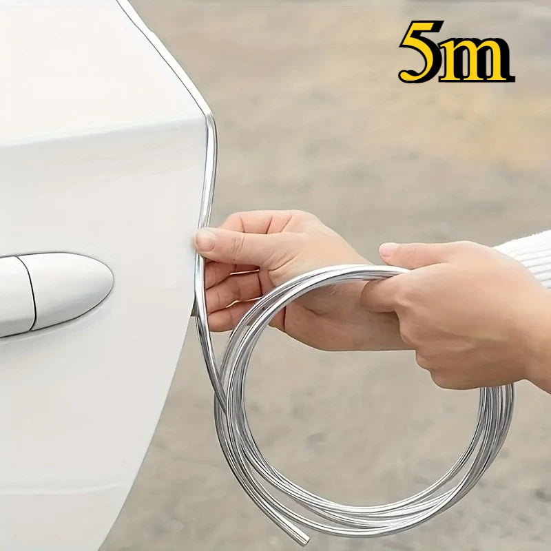 5m Car Door Edge Protection Strips Sound Insulation Door Protector Noise Isolation Chrome Sealant Strips PVC Seal Strip