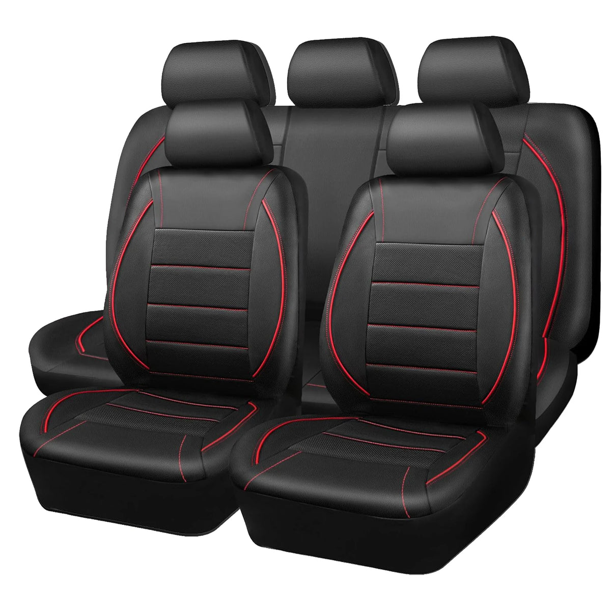 Universal Leather Car Seat Covers Simple Style Breathable Full Set or Front Pair