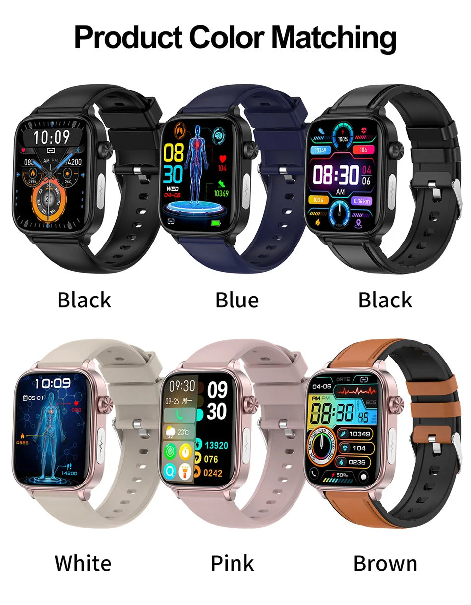 2026 New Al Science Diagnosis Blood Lipids Uric Acid Blood Oxygen Smart Watch Men ECG+PPG Voice Bluetooth Call Health Smartwatch
