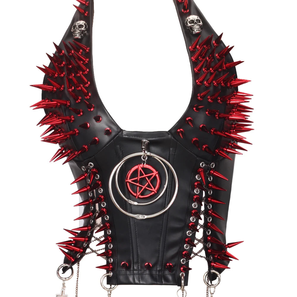 Women's Studded Y2K Grunge Tank Top — Gothic Spiked Cami