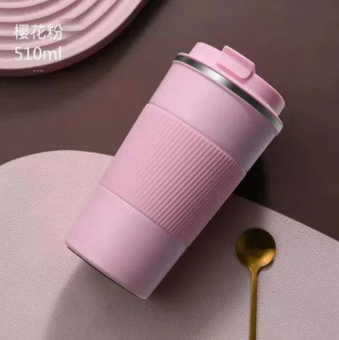 380ml/510ml Double Stainless Steel Coffee Thermos Mug with Non-slip Case Car Vacuum Flask Travel Insulated Bottle