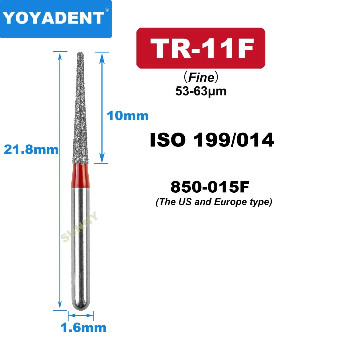 FG Fine Dental Burs Diamond Burs High Speed Turbines Drills Dental Lab Polishing Tools TR/TC/TF/FO/BR/SR/Type 1.6mm 10pcs/Pack