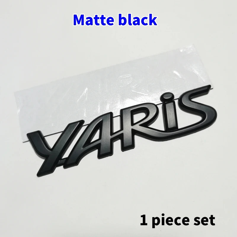 3D ABS Yaris Logo Emblem Badge Matte black Chrome Plated Trunk Letter Sticker For Toyota Yaris Car Exterior Decor Accessories