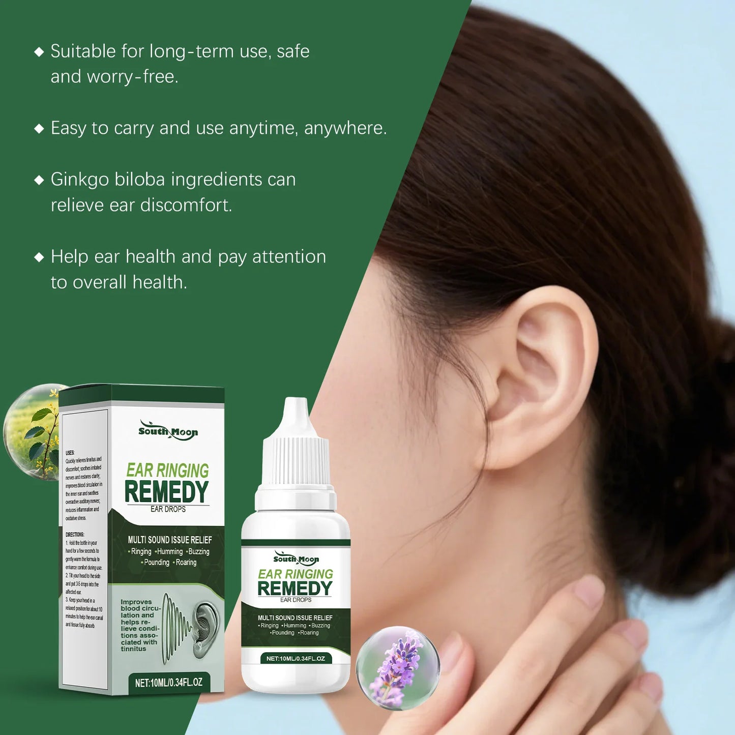 Herbal Ear Cleansing Drops — Gentle Earwax Softening & Ear Care
