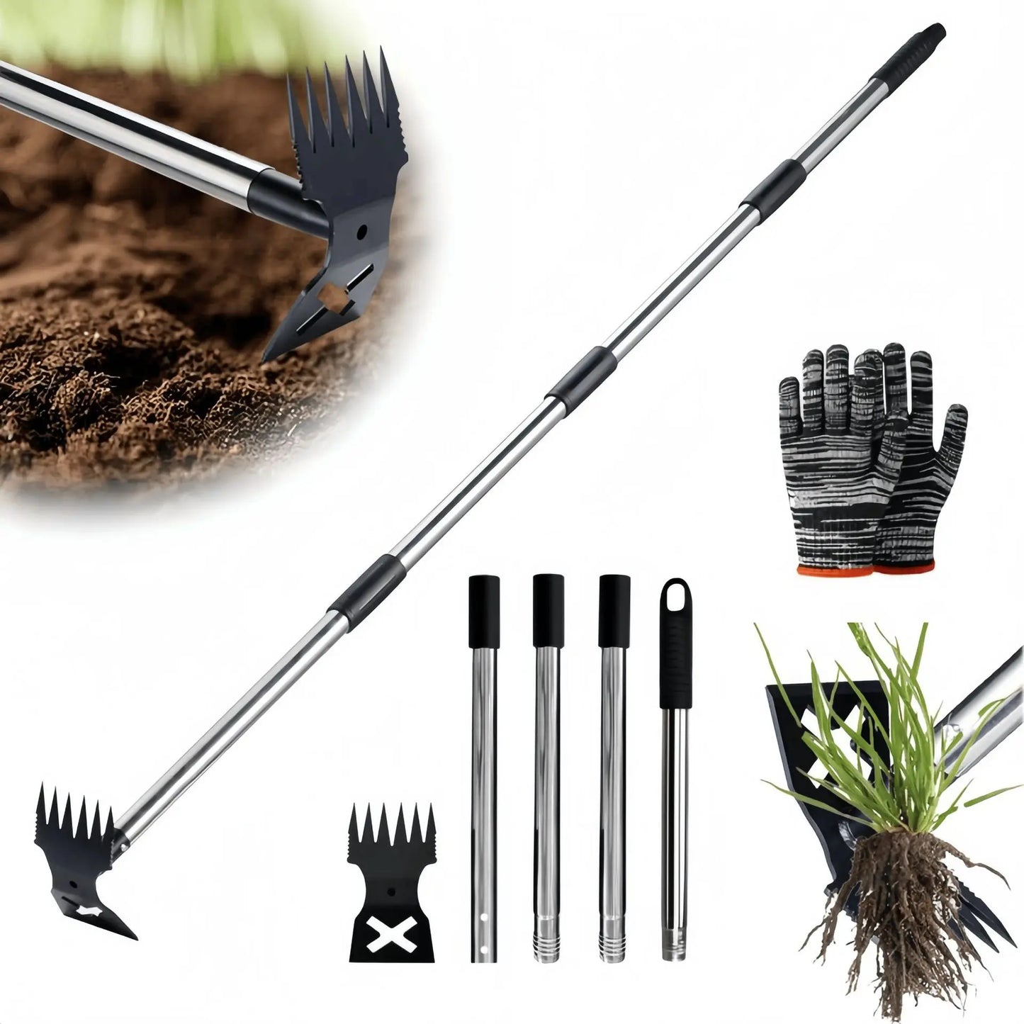 Dual Purpose Hoe Weeding Shovel Rake Garden Weeding Rake Cultivator Hoe Sharpened Hoe for Garden Heavy Duty Stand Weeding Tool