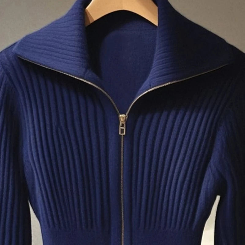 Women's Knit Cardigan New Autumn Winter Fashion Elegant Unique Chic Small Design Open Front Fall Tops