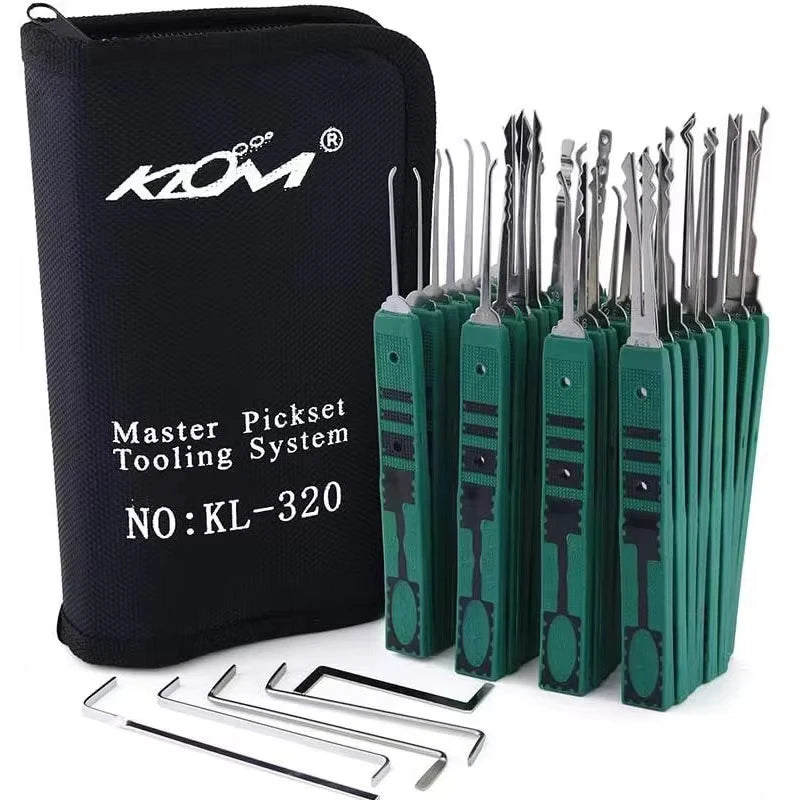 Green KLOM320 Convenient Handle 32 Single Hook Civil Lock Green Multi Scene Use Locksmith Hardware Tools Leather Packaging