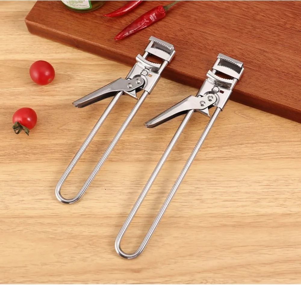 New Adjustable Stainless Steel Can Opener Rotating Non-slip Bottle Opener Twist Multifunctional Manual Can Opener Kitchen Tool